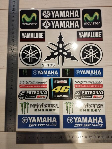 YAMAHAステッカー 1シート分 防水 バイクステッカー ヤマハ モンスターエナジー motoGP レーシングステッカー