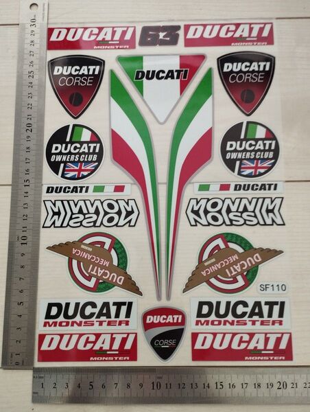 DUCATIステッカー 1シート分 バイクステッカー 防水 ドゥカティステッカー motoGP レーシングステッカー