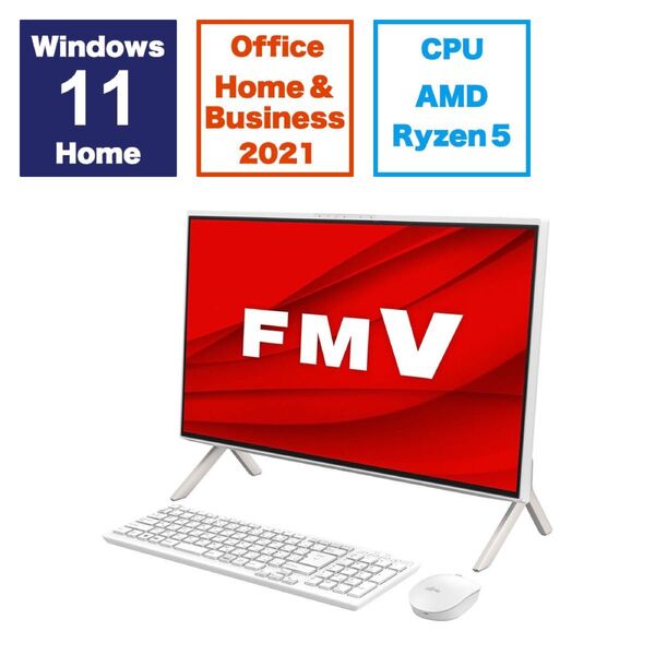 富士通 FMVF60H3W デスクトップパソコン FMV ESPRIMO ホワイト 展示品 美品