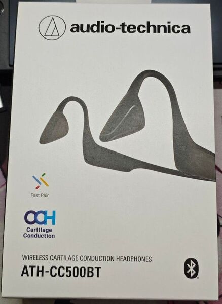 audio-technica ATH-CC500BT ワイヤレス軟骨伝導ヘッドホン ブラック 使用感、補修あり 動作チェック済み