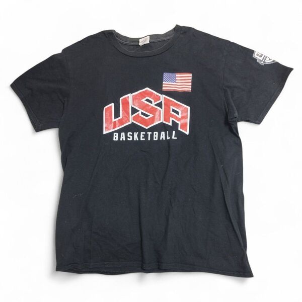 00s 00年代 アメリカUSA古着 アメリカ代表 バスケットボールチーム Tシャツ 黒 ブラック L