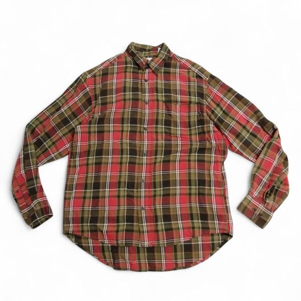 90s 90年代 old gap オールド ギャップ チェック柄 長袖 チェック柄 100% レーヨンシャツ S M - L相当