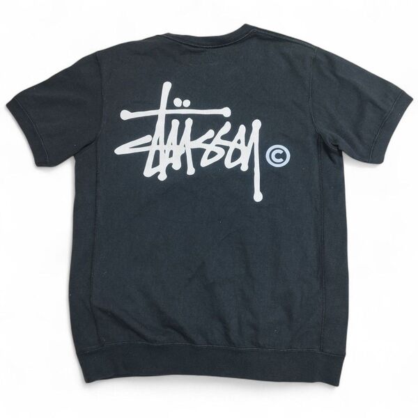 STUSSY ステューシー 国内正規品 ジャック物 筆記体ロゴ リバースウィーブタイプ ベビーウェイト Tシャツ S 黒 ブラック