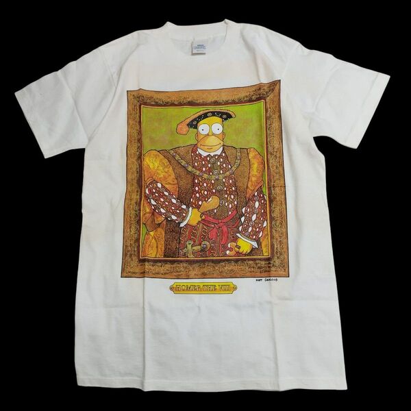 90s 90年代 deadstock デッドストック nos USA製 シンプソンズ ホーマー 絵画モチーフ Tシャツ M 白