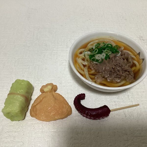食品サンプル 牛肉うどん おでんの具