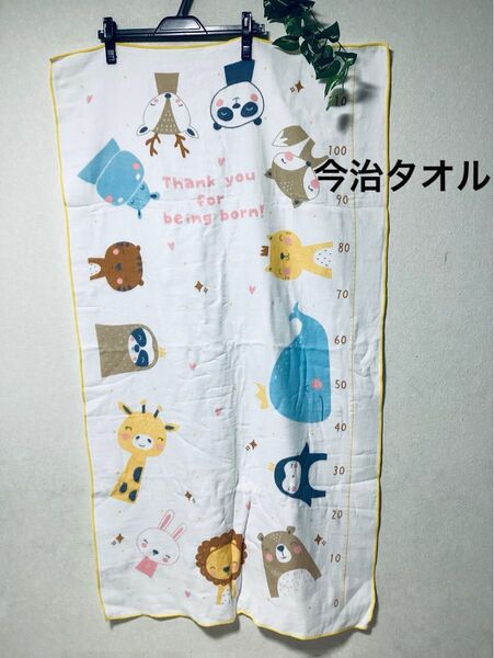 今治タオル nichie ガーゼ バスタオル 身長計 アニマル柄