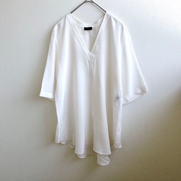 【美品】ジョゼフ JOSEPH シルクブラウス アイボリー 36 手洗い可 トップス シャツ Vネック