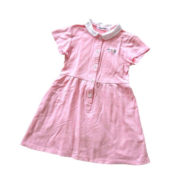 ファミリア 半袖ワンピース ポロ ピンク 110サイズ ファミちゃん キッズ familiar 子供服