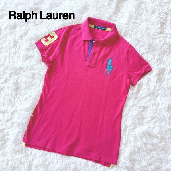 【未使用に近い】ラルフローレン ポロシャツ 半袖 ピンク S ビッグポニー RALPH LAUREN 半袖ポロシャツ POLO