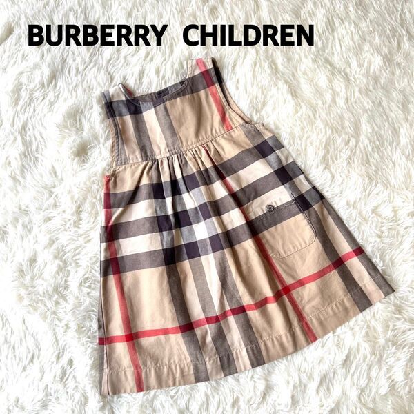 【良品】BURBERRYバーバリー ノバチェック ワンピース 3Y 100 ノースリーブ 人気