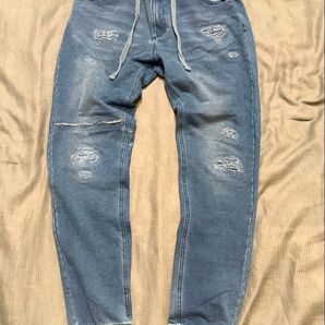 スエットデニム ダメージ加工 M
