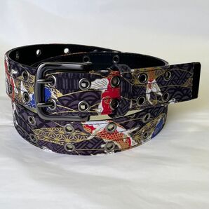 新品 和柄 鯉 メンズ ベルト カジュアル