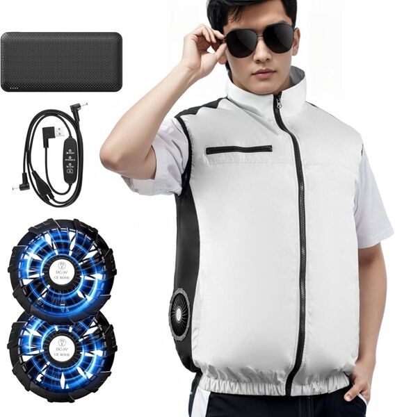 XL 空調服 ファン付きベスト バッテリーセット 軽量 通気 冷却服 新品未使用 空調作業服