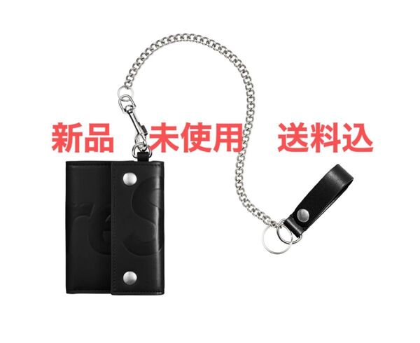 新品 未使用 送料込 Supreme Leather Chain Wallet Black