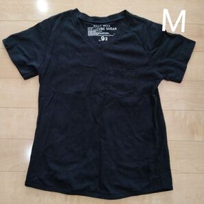 ブラック 半袖Tシャツ Tシャツ 半袖 無地 M