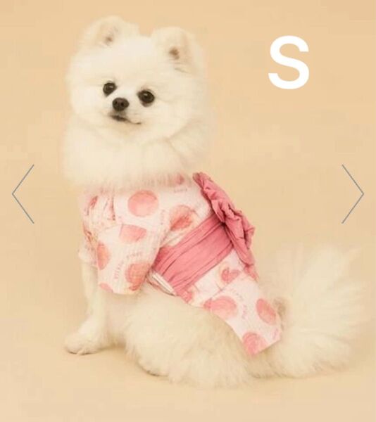 ジェラートピケ CAT&DOG 浴衣 ピーチ柄ピンクSサイズ新品 【在庫ラスト】