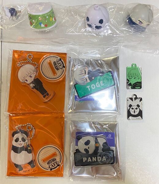 呪術廻戦 ポップアップカフェ 狗巻棘 パンダ アクリルスタンドキーホルダー アクリルバッジ ネームバッジ