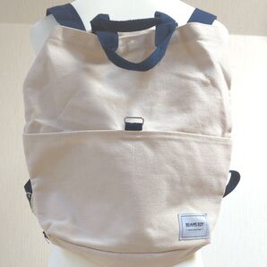 BEAMS BOY キャンバストートバッグ 2WAY ベージュ