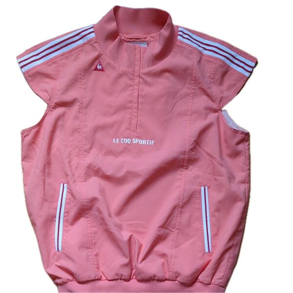 le coq sportif ハーフジップベスト ピンク