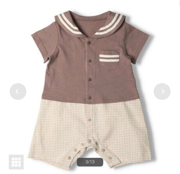 kids zoo セーラーカラーTオール・ロンパース 70サイズ