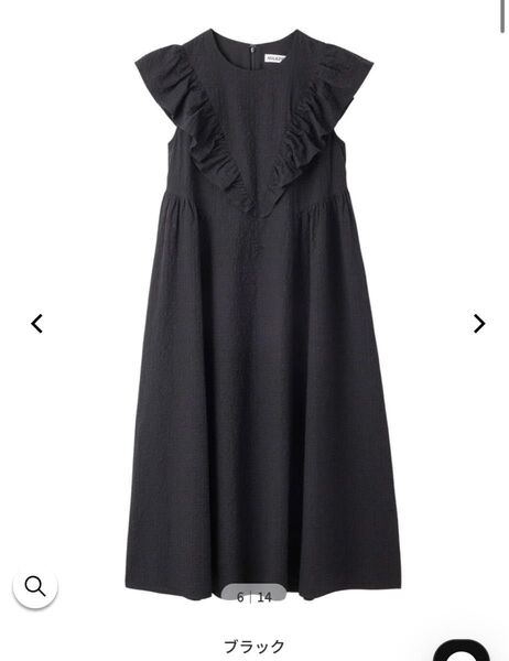 ミルクフェド RUFFLE SLEEVE DRESS MILKFED 黒 ブラック ワンピース 夏 ノースリーブ 半袖