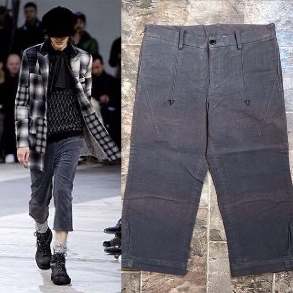 【07AW archive】NUMBER (N)INEナンバーナイン LOVE GOD期 モールスキン調クロップドパンツsize3