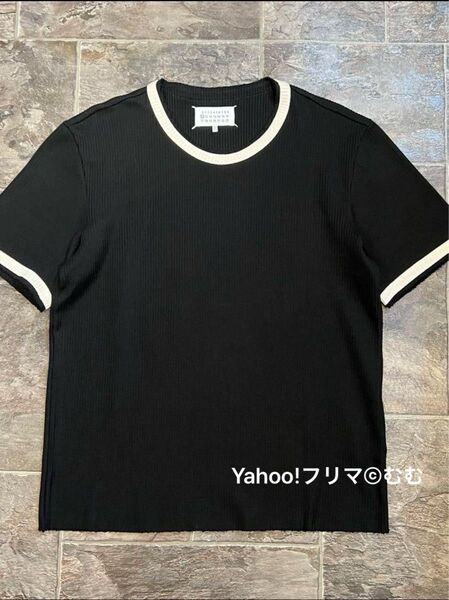【archive】極美品 Maison Martin Margiela⑩マルジェラ半袖サマーニットTシャツ黒size46国内正規品