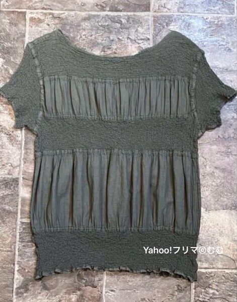 【美品】me ISSEY MIYAKE ミーイッセイミヤケ カリフラワーシュリンクTシャツ ワンサイズFREE ちりめんカットソー