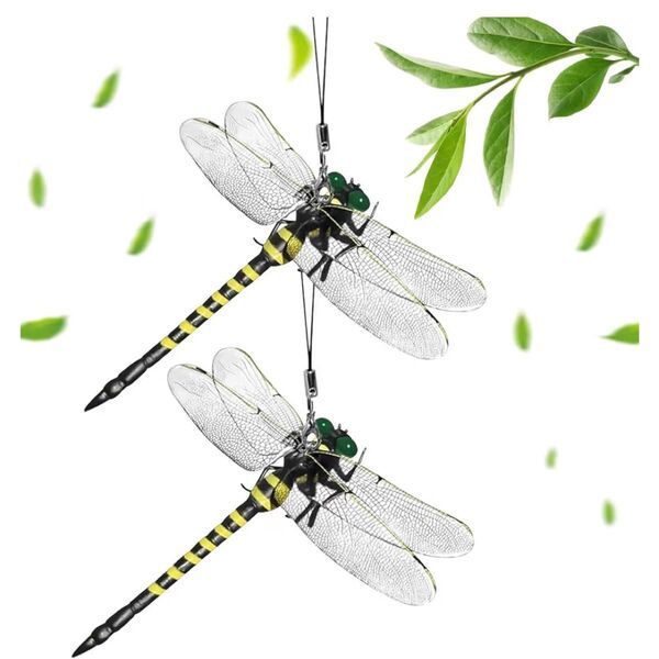 オニヤンマ君 虫除け 吊り下げ トンボ 模型 12cm 本物サイズ 2個入り