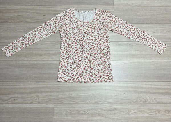 LOWRYS FARM 花柄長袖Tシャツ ホワイト