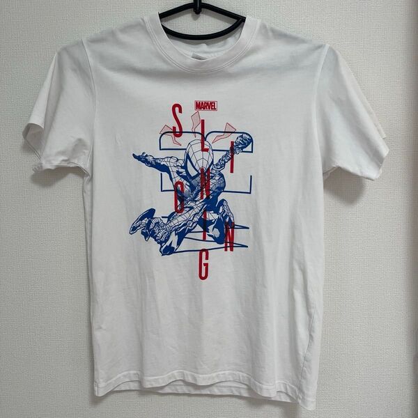 【値下げ】MARVEL スパイダーマン メンズ Tシャツ 白 M 綿100%