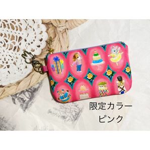 ☆ハンドメイド☆ 新柄 限定色 ユキエモン トゥインクルトイ ピンク ふんわり ミニミニポーチ