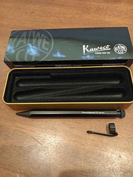 ほぼ未使用★Kaweco カヴェコ スペシャル シャープペンシル 0.5 ブラック(缶ケース付き)+専用グリップ付き(ブラック)③