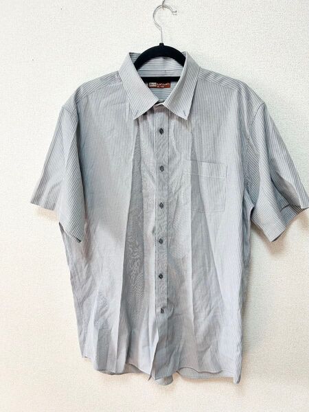 Men's 半袖シャツ ストライプ LL グレー