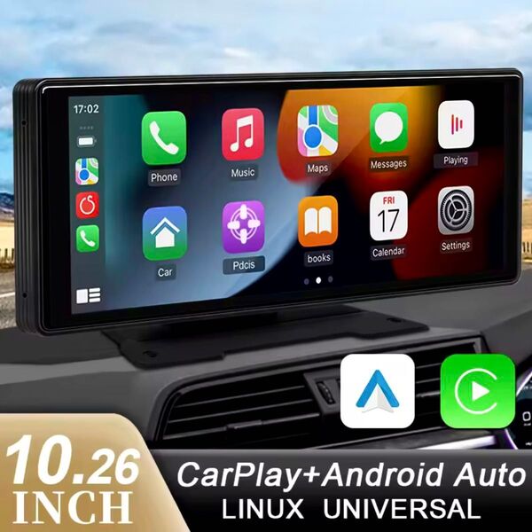 【大画面・日本語対応】10.26インチ オンダッシュモニター フロント カーナビ FM Carplay Android Auto