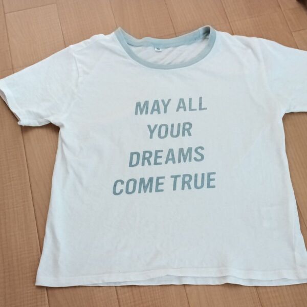 中古 女の子 半袖 Tシャツ ロゴT 150 ホワイト キッズ