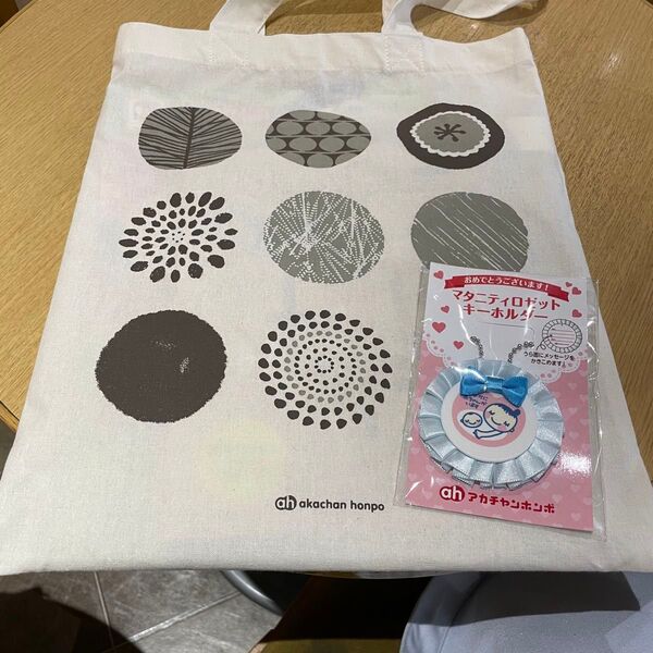 マタニティマーク 水色フリル/トートバッグ付き