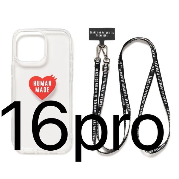 HUMAN MADE iPhone 16Pro ストラップ付き ケース iPhone16pro ヒューマンメイド