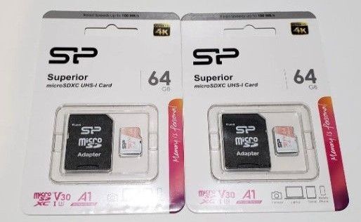 【2個セット】シリコンパワー microSDXC マイクロSDカード 64GB