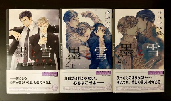 BL小説●かわい有美子●墨と雪 全3巻●クロスノベルズ