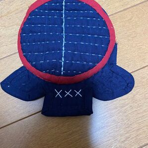 剣道の面の形のポーチハンドメイド 紺色
