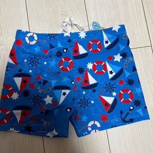 新品 男児 水着 マリン柄 サイズXLと記載 110相当