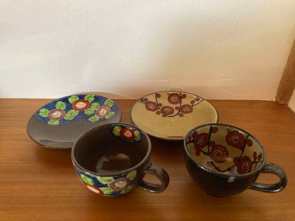 有田焼 波佐見焼 手描き カップ ソーサー 2客 ペア コーヒーカップ
