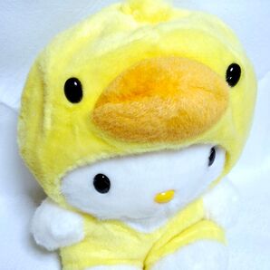 ハローキティ アヒルかひよこのフード 着ぐるみ ぬいぐるみ イエロー