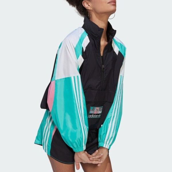 ◆上下セット◆adidas アディダス Half-Zip Windbreaker ハーフジップ ウインドブレーカー ショートパンツ