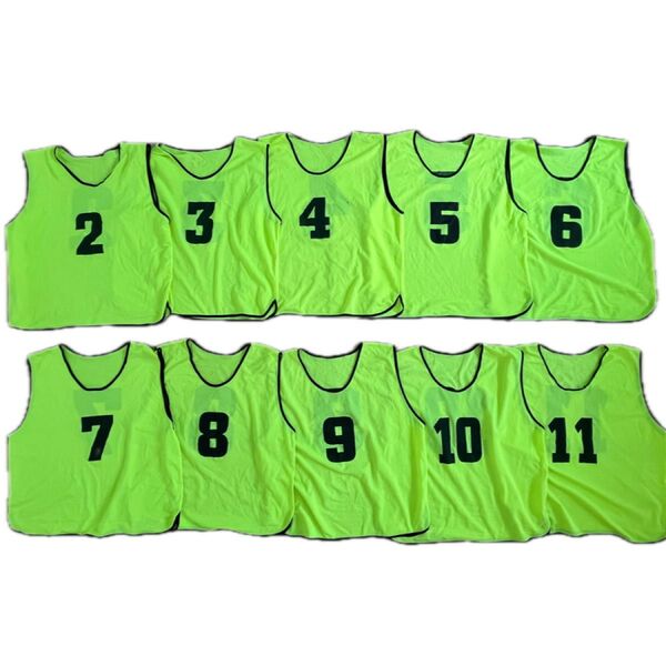 【中古/一部傷有り】ビブス 10枚セット サッカー フットサル 練習着 まとめ売り 連番