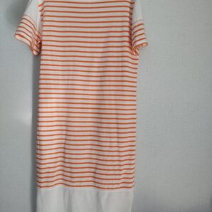 ロングTシャツワンピース オレンジボーダー