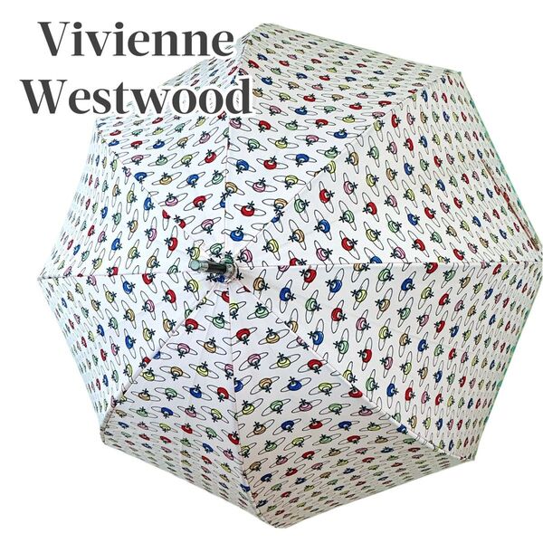 入手困難! 希少 Vivienne Westwood ヴィヴィアンウエストウッド オーブ 総柄 長傘 ピンク