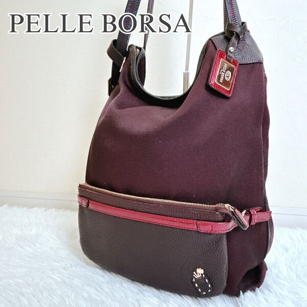 極美品★ PELLE BORSA ペレボルサ 3way バッグ リュック ショルダー トート 多機能