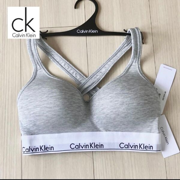 正規品 カルバンクライン MODERN COTTON リフトアップブラ Mグレー Calvin Klein スポーツブラジャー